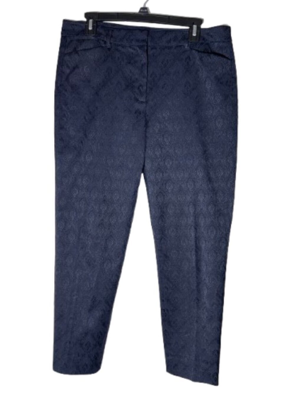 White House Black Market Navy Textured The Slim Ankle Pants Size 10